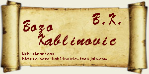 Božo Kablinović vizit kartica